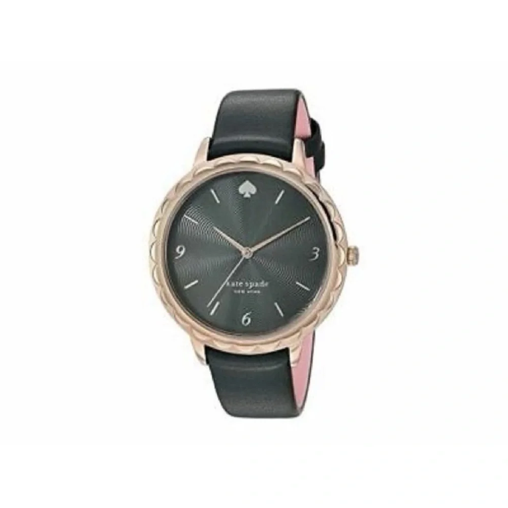 Kate Spade Green and Rose-Tone Leather Watch